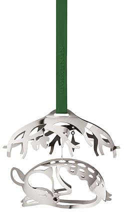 Georg Jensen 2023 Schlafender Hirsch Weihnachtsmobile mit Zwei Bändern - Feiertag Saisonal Hängende Dekoration - Entworfen von Sanne Lund Traberg