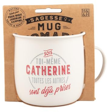 Mug Nomade - Mug à thé et café personnalisé Catherine - Cadeau pour Femme, Couleurs Pastel.