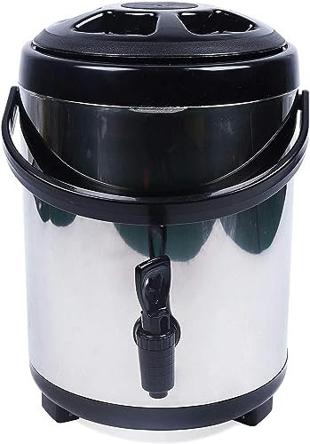 ANSNOW Dispensador de Bebidas con Aislamiento de Acero Inoxidable de 6/8/10 L con Grifo, Ideal para Bebidas Frías Y Calientes, Café, Leche, Té, Termo para Jugo, Servidor de Cerveza/-/6L