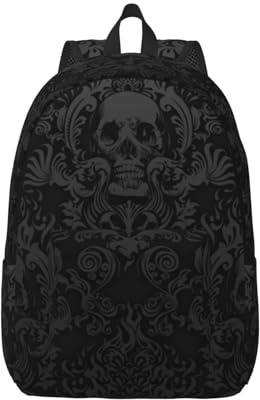 BUULOO Schulter Gothic Tapete Totenkopf Tasche Casual Reisetasche Mädchen Laptop Rucksack Leichter Canvas Rucksack Männer Arbeit Alltag Rucksäcke