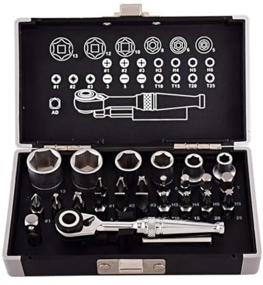 26pcs Ratchet Wrench Socket Bits 1/4'' Drive Spanner Kit Tools for Bicycle WERA Tools Screwdriver Set