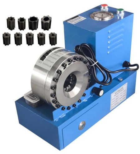 SACLMD Bärbar Hydraulisk Slangpressare, Inkluderar 7 Uppsättningar Stansar, Handhållen, 1000 kN Presskraft