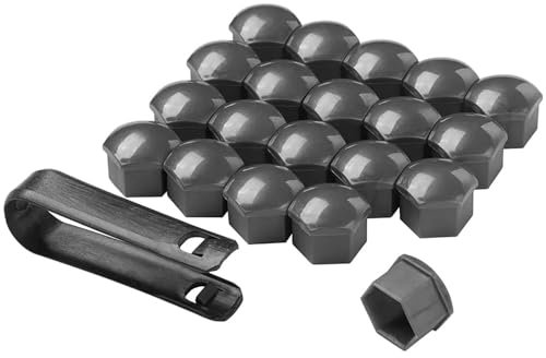 20 Stück Auto Radschrauben Kappen Für Lexus ES300H GS300, Universal Sechskant Radbolzen Staubschutz Mit Demontagewerkzeug Set Autodekoration Zubehör,D/Grey-21mm