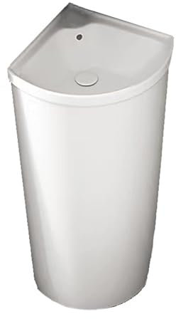 Badezimmerwaschbecken Eck-Badezimmerwaschbecken mit Sockel, bodenstehendes Badezimmerwaschbecken mit Überlauf, Keramik-Ecksäulenwaschbecken, Waschtisch, Waschbecken und Wasserhahn-Kombination Badezimm
