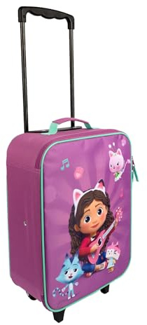 Undercover - Gabby's Dollhouse Kinder Trolley - geräumiges Hauptfach - idealer Reisebegleiter - verstellbare und fixierbare Teleskopstange - Maße 46 x 32 x 16 cm