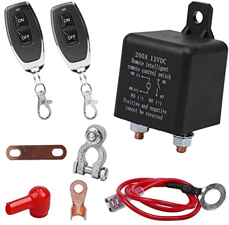 Stroagymoon Remote Battery Disconnect Switch Wireless Remote Control Battery Disconnect Switch 12V 200A Dual Remote Control Switch Automobile Parts