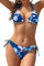 SHEKINI Bikini Set Damen Ties-up Neckholder klassischer Triangel Bikinioberteil Bedruckter Bikini Damen Sexy Triangel Verstellbare Bikinihose(S,Iris Rose)