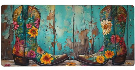 Schuh Mauspad XXL 1500x800x3mm, Groß Gaming Mauspad Blume Design Vernähte Kanten, Wetterfest Anti Rutsch Mousepad Gaming Zubehör PC Laptop verbessert Präzision und Geschwindigkeit für Home Office