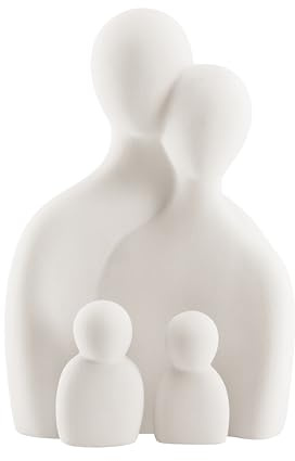 Danya B. Hans Cream Abstract Nesting Three Piece Family of 4 Decorative Accent Matte Ceramic Sculpture Figure Set