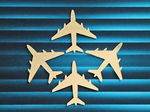 X7 Acrylic Airplane Gold Mirror Cupcake Toppers Acrylic Airplane Cake Toppers Acrylic Airplane Cake Decorations