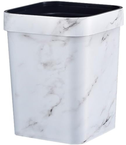Ymxygz Marmor-mülleimer, Weißer Badezimmer-dekor-papierkorb, Mülleimer, Vintage-müllbehälter Für Zuhause, Küche, Büro, Badezimmer, Quadratischer Lebensmittelabfallbehälter