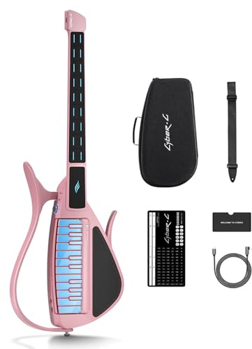 Enya CYBER-G Saitenlose Smart-Gitarre mit LED-Tasten & App | Silent E-Gitarre mit Drum & Bass, Hunderten Presets und interaktiven Akkordsheets für Lernen, Üben und Auftritte