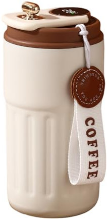 Worparsen Coffee Flask with LED Touch Screen Temperature Display, 450mL Stainless Steel Coffee Thermos for Hot Drinks, Vacuum Insulated Coffee Mug Travel Mugs, Thermos Cup Thermal Flask (Coffee)