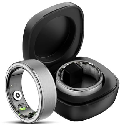 Smart Ring Smartringe Herren Damen Smart Ring Android Fitness Ring Tracker Pulsmesser Sauerstoffsättigung Schlafmonitor Schrittzähler Gesundheitsüberwachung Aktivitätstracker (Silber, #11-20.9mm)