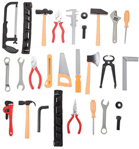 Garneck Juego de 2 cajas de herramientas – Herramientas robustas para mayores de 2 años – Ideal para manualidades creativas e imaginativas – Accesorios de plástico de alta calidad