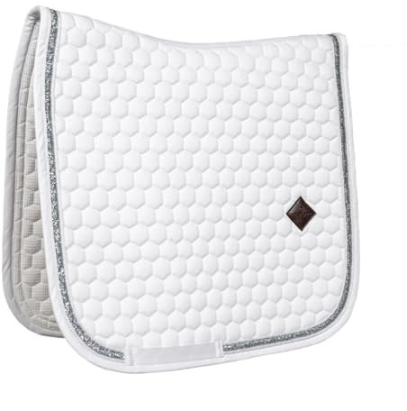 Kentucky - Schabracke Glitzer Band Dressur Weiss/Silber