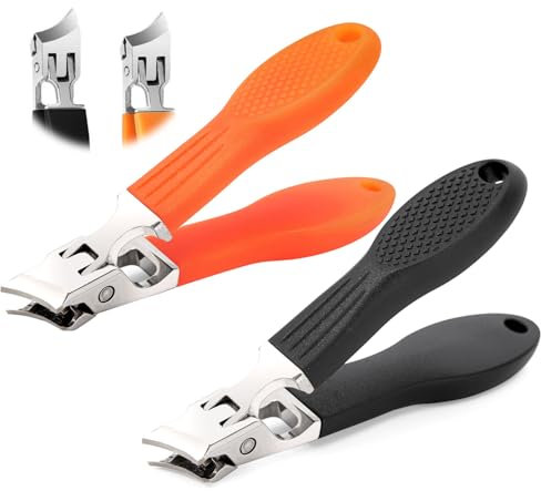 Lot de 2 coupe-ongles en forme de bec d'aigle - Coupe-ongles pour les pieds et les pieds - Avec récipient de récupération - Ergonomique