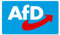 AfD Partei Flagge, Blau mit Rotem Pfeil, Politisches Banner