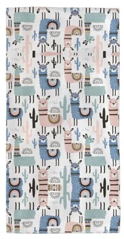 DEXNEL Lama-Alpaka-Kaktus-Handtuch, sehr saugfähig, superweich, für Badezimmer, Fitnessstudio, Hotel und Spa