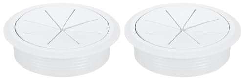 sourcing map 2 Pcs Desk Grommet, 3.15 inch 80mm Desk Cable Hole Cover Wire Hole Insert for Home Office Table Cabinet Cord Organizer, White