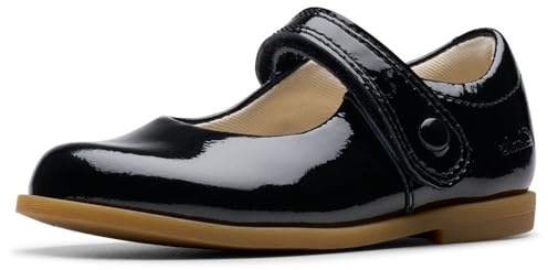 Clarks Drew Tap T Girls First Shoes 5 Black Patent
