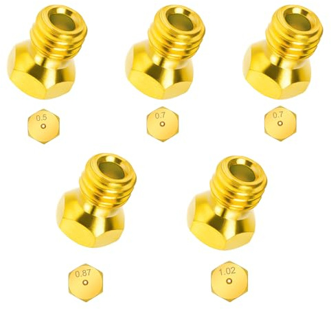 5 Pcs Gicleur gaz Butane Universels pour plaque de cuisson au gaz naturel GPL,Injecteur de Gaz Gicleur Bouteille Kit de Conversion,1 de 0,5 cm, 2 de 0,7 cm, 1 de 0,87 cm, 1 de 1,02 cm