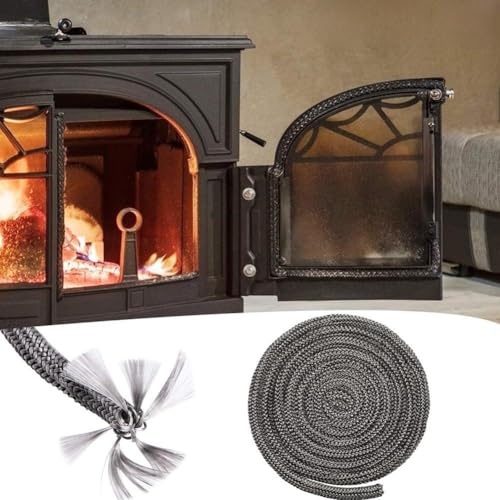 CashMuch Door Seal Fire Rope Woodburner 25mm 2m Length & Glue Kit Black Stove Fireproof High Temperature Home Improvement