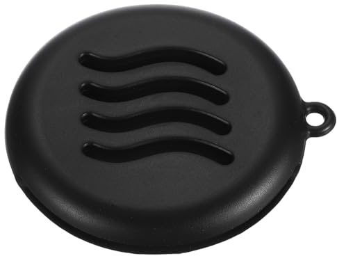 sourcing map Makeup Sponge Holder Silicone Round Portable Beauty Sponge Storage Box Cosmetic Case for Home Travel Storage Black
