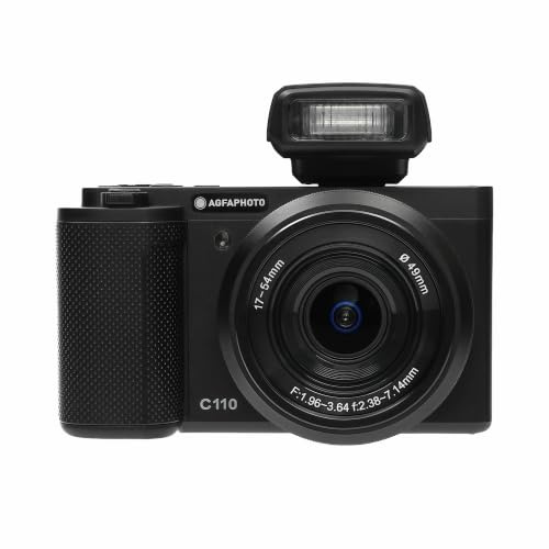 AgfaPhoto – 24MP Digitale Kompaktkamera – Realishot C110 – 4K Video – 3-Fach Optischer Zoom – 2,8 Klappbildschirm – WLAN – Ideal für Vlogging, YouTube, TikTok & Reisen