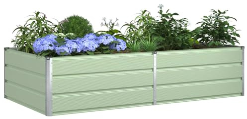 vidaXL Pflanzkübel Pastellgrün 195 x 100 x 45 cm Verzinkter Stahl, Inspiration für Garten und Terrasse, industrielle Elemente, langlebige Designs für Außenbereiche, einzigartige Deko-Ideen