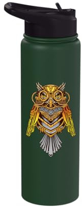 Steampunk Owls Stainless Steel Insulated Water Bottle