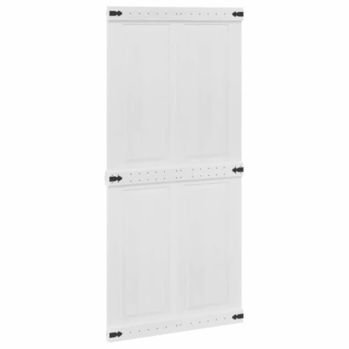 Porta scorrevole in legno bianco, 100 x 210 cm, per camera da letto, cucina e soggiorno, design salvaspazio con meccanismo a scorrimento delicato, facile montaggio in coppia.