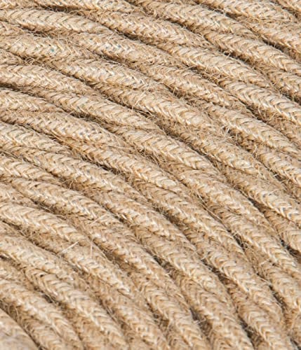 Textilkabel für Lampe, Stoffkabel 2-adrig (2x0,75mm²) - Jute. Made in Italy (10 Meter)