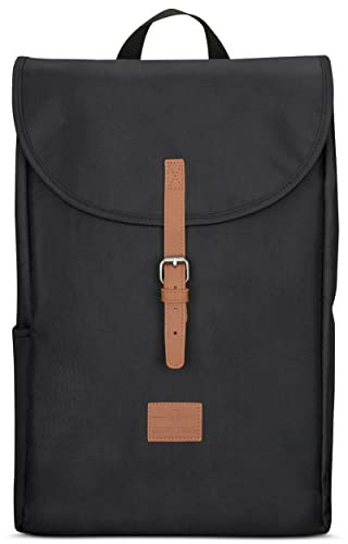 Johnny Urban Rucksack Damen und Herren Schwarz Braun - Liam - Moderner Tagesrucksack für Uni Büro, Schule und Freizeit - Daypack mit 16 Zoll Laptopfach - Wasserabweisend