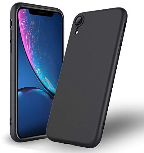 iPhone XR Hülle, Beetop Schutzhülle Ultradünn Handyhülle Weiche Silikon TPU Rückschale Case Cover für iPhone XR - Matt Schwarz