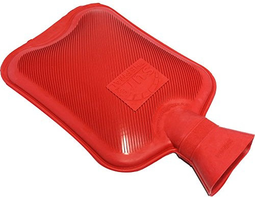 Sure Thermal Ribbed Hot Water Bottle - Red Twin Ribbed Side