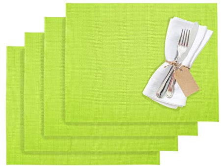 Westmark Tischsets/Platzsets, 4 Stück, 42 x 32 cm, Synthetik, Lime/Grün, Saleen Edition: Home