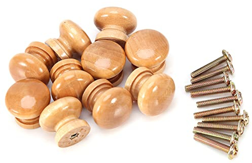 Fydun Poignée de Meuble, 10Pcs S/M/L Meubles en Bois naturels écologiques Poignée à Tirer Poignée Armoire de Cuisine Tiroir Placard Bouton Bouton Quincaillerie pour Porte (Medium 28MM)