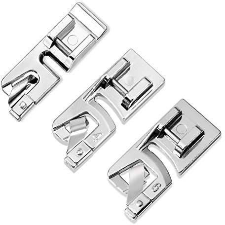 Lot de 3 pieds à ourlet roulé pour machine à coudre compatible avec Singer, Brother, Janome et autres machines à coudre (tige basse)