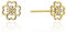 Damen Ohrringe Stecker 585 14k Gold Gelbgold Ohrstecker Kleeblatt Diamanten Brillanten