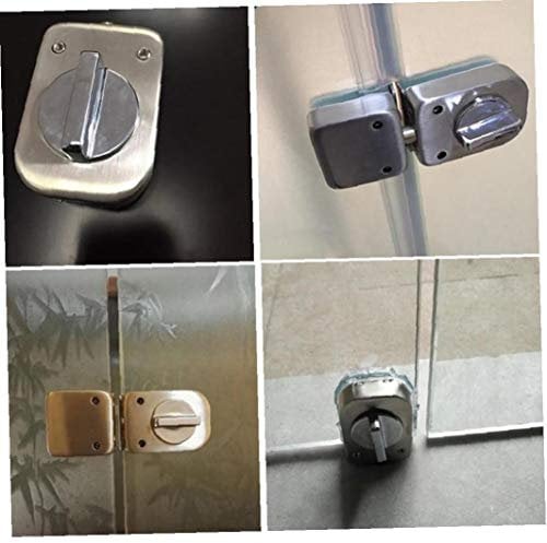 PiniceCore Stainless Steel Glass Door Latches Lock Without Drilling for Double Glass Door Frameless Glass Door