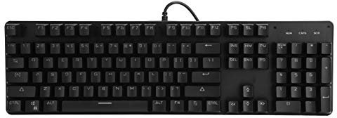 VBESTLIFE Teclado mecánico para Juegos con Interruptor Azul, Teclado E-Sport con retroiluminación RGB de 104 Teclas para Escritorio/portátil(Negro)