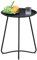 Outsunny Beistelltisch für Garten Couchtisch Kaffeetisch mit Tragegriff Wohnzimmer Metall Schwarz Ø46 x 56H cm