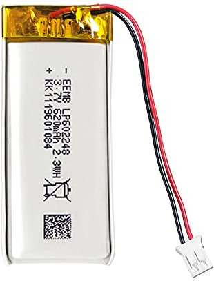 EEMB 3.7V Lipo Battery 620mAh 602248 Lithium Polymer ion Battery Rechargeable Lithium ion Polymer Battery with JST Connector (UL Certified for Cell)