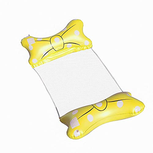 Schwimmende Liege Für Wasser Hangematte Mit Aufblasbarer Schwimmbad Float, Multifunktions-Hängematte, Swimmingpool-Zubehör, Tragbare Wasserhammocke-Gelb
