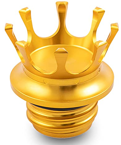 APEBAZY Motorrad-Kraftstofftankdeckel CNC-Kronen-Ölkapseln für Sportster XL1200 883 48 Softail Dyna FXD FLST Road King 1996-2021 Gold