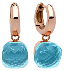 Qudo Firenze Creolen rosegold Edelstahl beschichtet (aqua)
