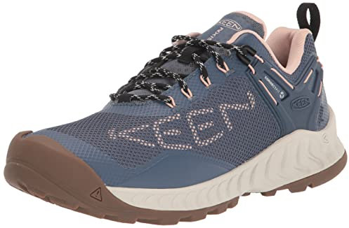 KEEN Damen NXIS Evo Waterproof Wanderschuh, Vintage Indigo/Peachy, 39 EU