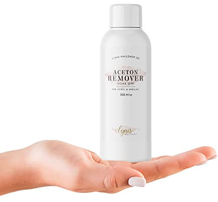 Aceton Remover 100ml für Acryl & Gelpolish, Entferner für Shellac, Gellack & Acrylmodellagen, Aufweichen & sanftes Ablösen ohne Abfeilen, FürRemover Folien & Soak Off Schalen, Lynis-Nailshop.de