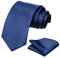 Aomig Herren Krawatten mit Einstecktuch, Schmale Krawatte 8 cm für Männer, Elegant Hochzeit Krawatte für Büro oder Festliche Veranstaltunge (Dunkelblau)